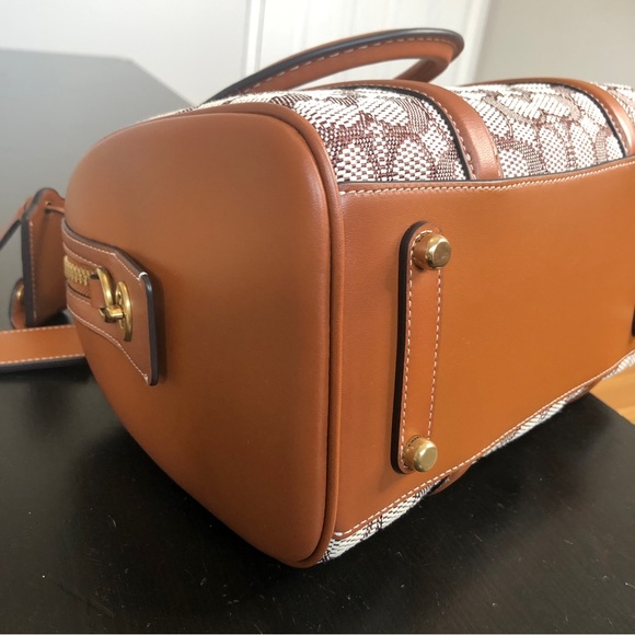 COACH Ruby Satchel 25 Signature Jacquard in Burnished Amber $700 - Picture 11 of 16